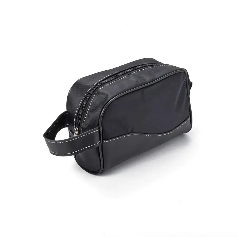 NECESSAIRE COURO SINT. E NYLON-PRE | Chaveiros — Bella Criativa