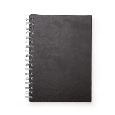 CADERNO C/ CAPA DE COURO SINTÉTICO 17 X 24CM