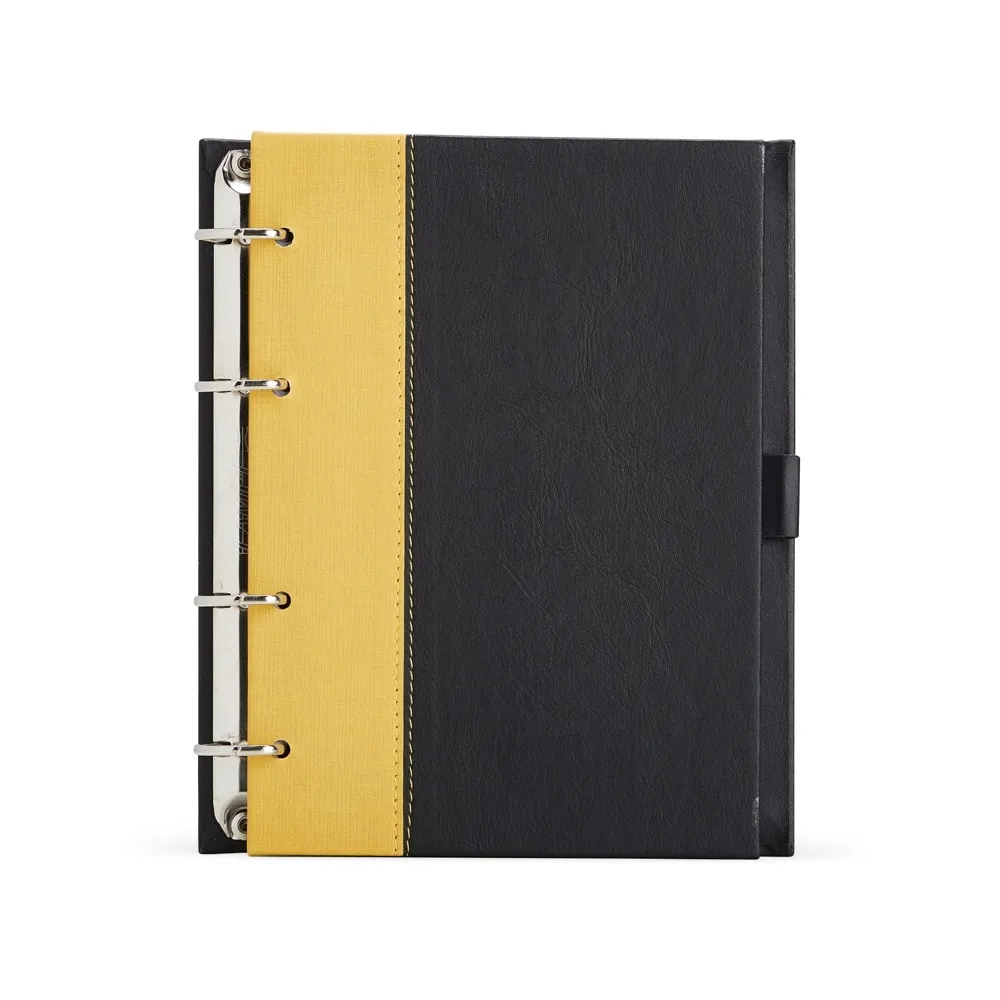 CADERNO FICHÁRIO DE COURO SINTÉTICO
